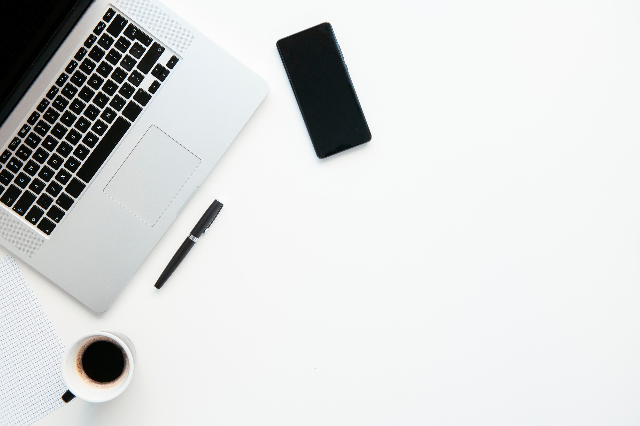 Office work table with white background